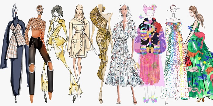 Different images of fashion design